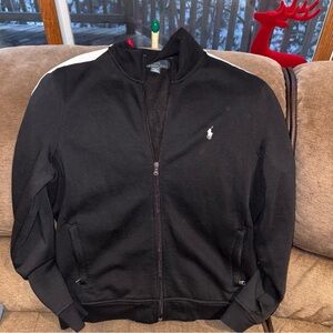 Vintage Polo Ralph Lauren Track Jacket Mens Large Black Full Zip 90s Y2K